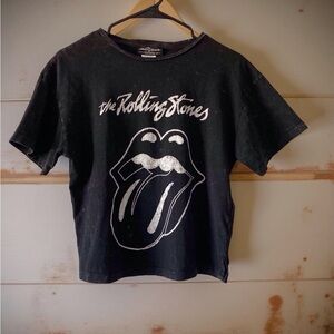 Rolling Stones Juniors Teen Girl Tee - Size 13–14 - Rockcore Style Black